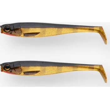 Umělá nástraha CAPERLAN Měkká nástraha na rybolov štik shad Rogen 120 zlatá 2 ks ŽLUTÁ