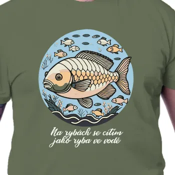 Pánské tričko Tričko Rybáři | Rybářské triko Ryba ve vodě