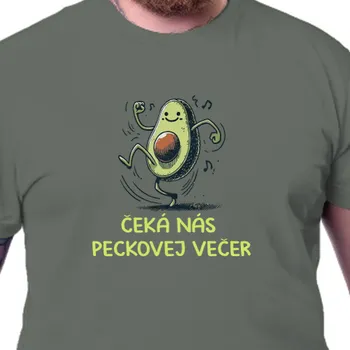 Tričko Vtipná | Tričko s avokádem - čeká nás peckovej večer