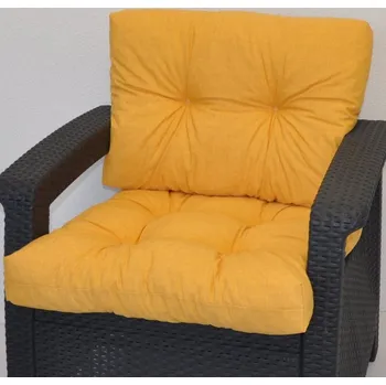 Podsedák Axin Trading s.r.o. Polstr na křeslo z umělého ratanu - látka žlutý melír