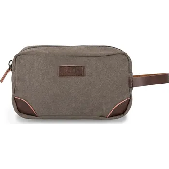 Solier tmavě hnědá pánská kosmetická taštička SK05 dark brown Velikost: ONE SIZE