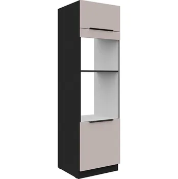 Kuchyňská skříňka Vysoká potravinová skříň na troubu a mikrovlnku 60 DPM-210 2F Arona černá matná / kašmír