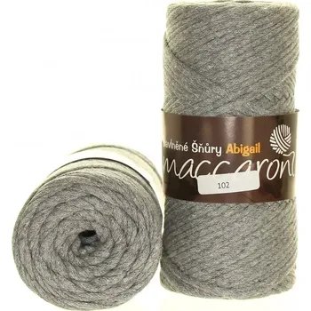 Příze Macaroni Abigail 3 mm středně šedá (Špagátová příze Abigail 3 mm středně šedá)