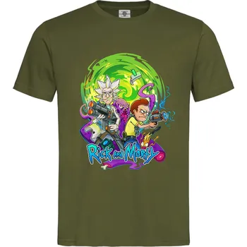 Pánská móda Tričko Rick and Morty | Animated Druh: Pánské, Barva: Khaki, Velikost: S