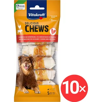 Pamlsek pro psa Vitakraft CHEWS delicious, žvýkací kost uzel s kuřecím masem, S 10 × 5 ks