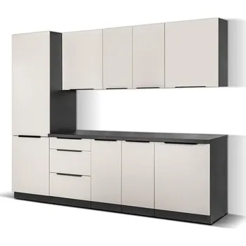 Kuchyňská linka Kuchyňská linka Arona černá matná / kašmír, Sestava A, 260 cm