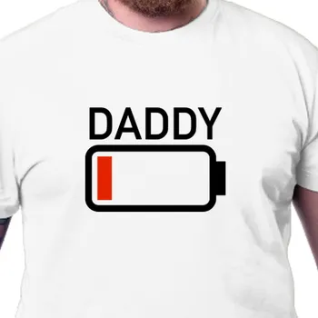 Pánské tričko Tričko Rodinné sety | Tričko pro tatínky Daddy low battery