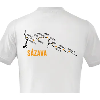 Pánské tričko Tričko Vodáci | Dětské tričko na vodu Sázava