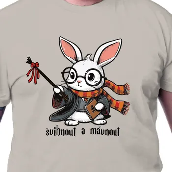 Pánské tričko Tričko Vtipná | Velikonoční triko zajíc Harry Potter s pomlázkou