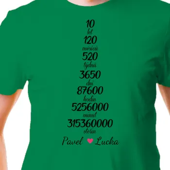 Pánské tričko Tričko Výročí svatby | Tričko 10 let spolu