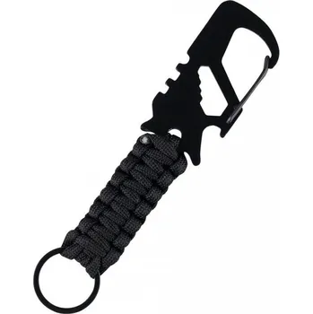 101INC Klíčenka multifunkční s karabinou ČERNÁ
