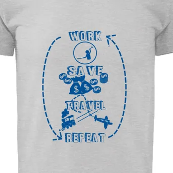 Pánské tričko Tričko Cestování | Pánské tričko Work save travel repeat