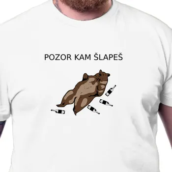 Pánské tričko Tričko Alkohol | Tričko Pozor kam šlapeš