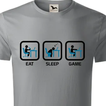 Pánské tričko Organická trička IT | Geek organické tričko Eeat-sleep-game