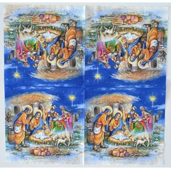 Papírový ubrousek VLmais Ubrousek na decoupage - Zima a Vánoce - Betlém 33 x 33 cm
