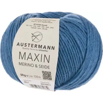 Příze Austermann Maxin 11 Modrozelená (Merino s hedvábím Maxin Meer)