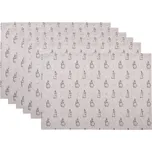6 ks béžové textilní prostírání s králíčkem Bunny Buddies - (6) 48*33 cm