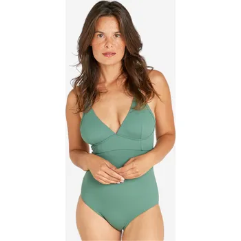 Dámské plavky OLAIAN Dámské jednodílné plavky na surfování Bea Simi 40 ZELENÁ