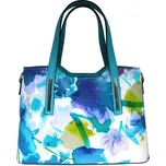 Kožená dámská kabelka 51361-D32 tyrkysová + bílá, MAXFLY