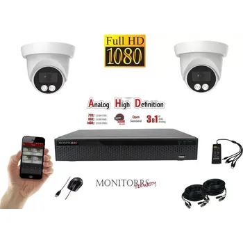 Kompletní kamerový systém Monitorrs Security AHD 2 kamerový set 2 Mpix Dome (6196K2) (Monitorrs Security)