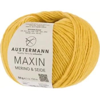 Příze Austermann Maxin 7 Žlutá (Merino s hedvábím Maxin Gold)