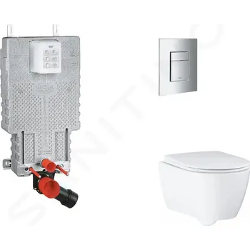 Grohe Uniset - Set předstěnové instalace, klozetu, sedátka SoftClose a tlačítka Skate Cosmopolitan, chrom SANI15BB2110