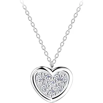 Náhrdelník Stříbrný náhrdelník se srdcem - bílý