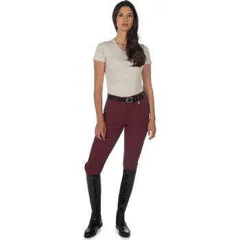 Vybavení pro jezdce HKM Jezdecké rajtky -Livigno- silikonové koleno, vínové, 38