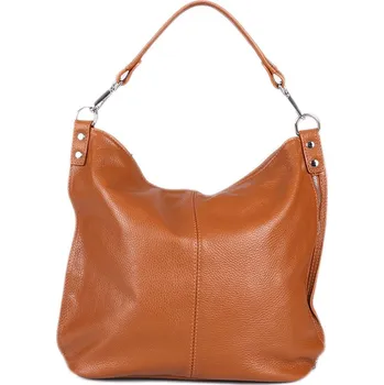 Kabelka ITALSKÉ Dámské hnědé crossbody kožené kabelky camel Ludmila