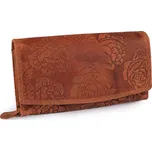 Dámská peněženka kožená s květy