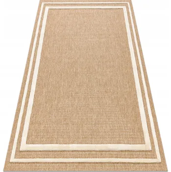 Koberec PLOCHÝ TKANÝ MELANŽOVÝ Koberec KOBEREC Rámeček béžový strukturální sisal 80x150 cm