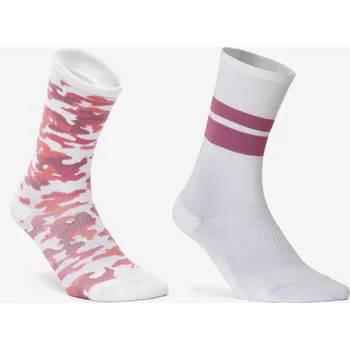 Pánské ponožky DOMYOS Polovysoké ponožky na fitness 2 páry 43/46 RŮŽOVÁ