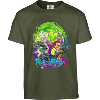 Pánská móda Tričko Rick and Morty | Animated Druh: Dětské, Barva: Khaki, Velikost: 158-XL
