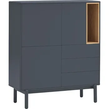 Komoda Antracitově šedá lakovaná komoda Teulat Corvo 100 x 40 cm