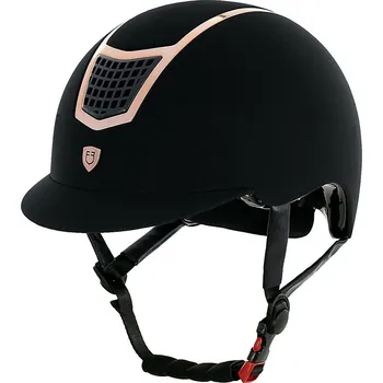 Jezdecká přilba EQUESTRO Helma jezdecká Eclipse Plain Velvet Equestro, black/rose gold Obvod hlavy: 56-58 cm