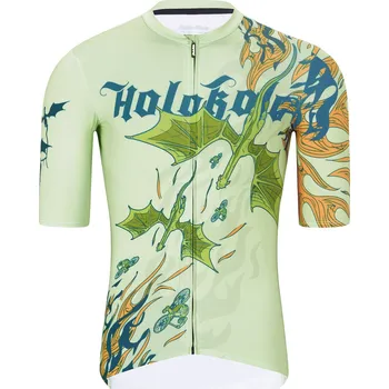 cyklistický dres HOLOKOLO Cyklistický dres s krátkým rukávem - DRAGON - světle zelená
