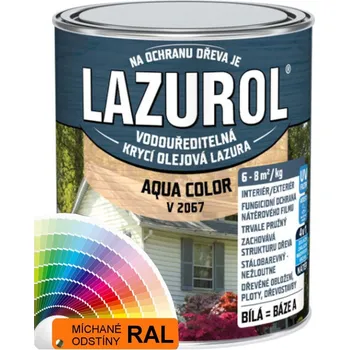 Lak na dřevo Krycí olejová lazura LAZUROL AQUA COLOR - 0,7 kg - RAL 7005 myší šedá