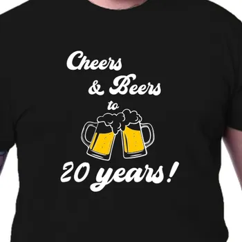 Pánské tričko Tričko K narozeninám | Tričko Cheers & Beers 20 years