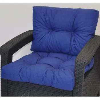 Podsedák Axin Trading s.r.o. Polstr na křeslo z umělého ratanu - látka modrý melír