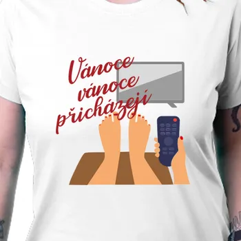 Dámské tričko Tričko Vánoce | Triko Vánoce vánoce přicházejí