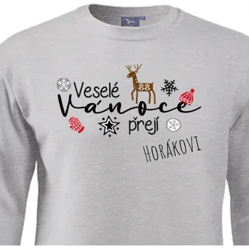 Pánská mikina Mikina Vánoce | Vánoční rodinná mikina Horákovi