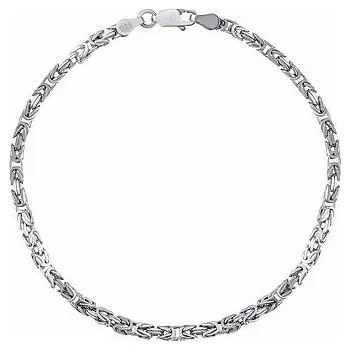Náramek Stříbrný náramek Byzantine dámský i pánský - 3 mm varianta 20 cm KRM12508B-20 cm