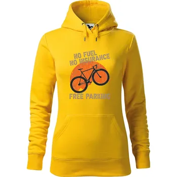 Dámské oblečení DOBRÝ TRIKO Dámská mikina s potiskem Free parking Velikost dámské mikiny: XL, Barva: Žlutá