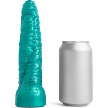 Dildo Erotixxx Toys Sea Monster Metallic Green 40% S, prémiové silikonové dildo s Vac-U-Lock 20,5 x 3,3–4,8 cm