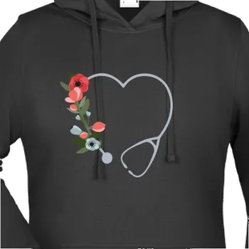Dámská mikina Mikina Zdravotní sestry | Mikina Stetoskop ve tvaru srdce