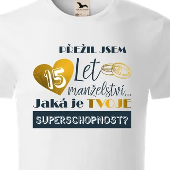 Pánské tričko Organická trička Výročí svatby | Organické tričko 15. výročí svatby