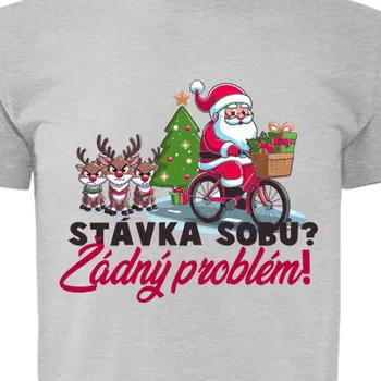 Pánské tričko Tričko Vánoce | Pánské vánoční tričko se Santou a soby