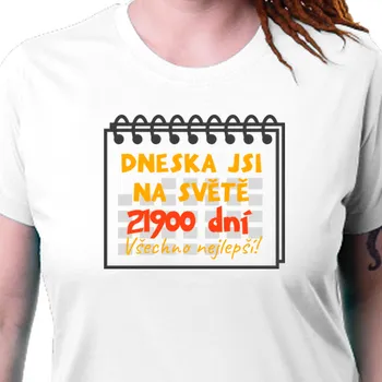 Tričko K narozeninám | Dámské tričko 60 let Všechno nejlepší!