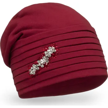 Čepice Dámská bavlněná čepice Krumlovanka W-0852/144 červená