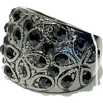 Prsten Prosperk Prstýnek s černými kamínky Velikost prstenů: 7 (EU: 54-56)